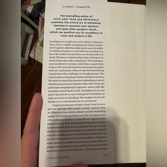 Think Again By Adam Grant Hardcover Book #1 New York Times Bestseller - Picture 3 of 6